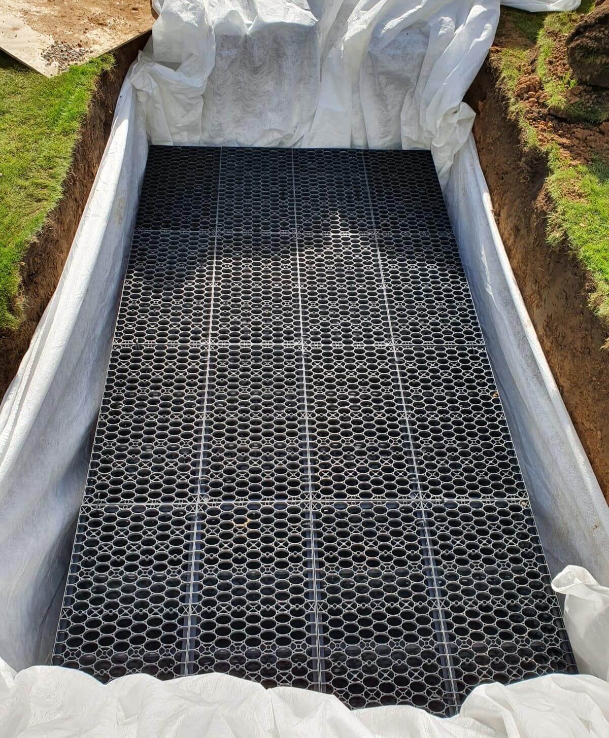 Soakaway crates installed underground